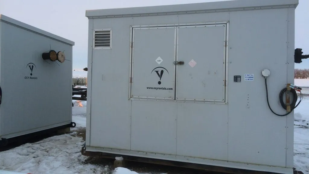 Flare knockout drum rental Alberta - enclosed skid package