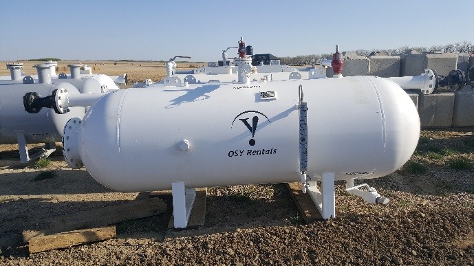 10 BBL 14.9 PSI knockout drum rental in Alberta