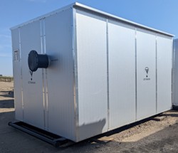 75 BBL 14.9 PSI enclosed heated coated knockout drum rental in Alberta