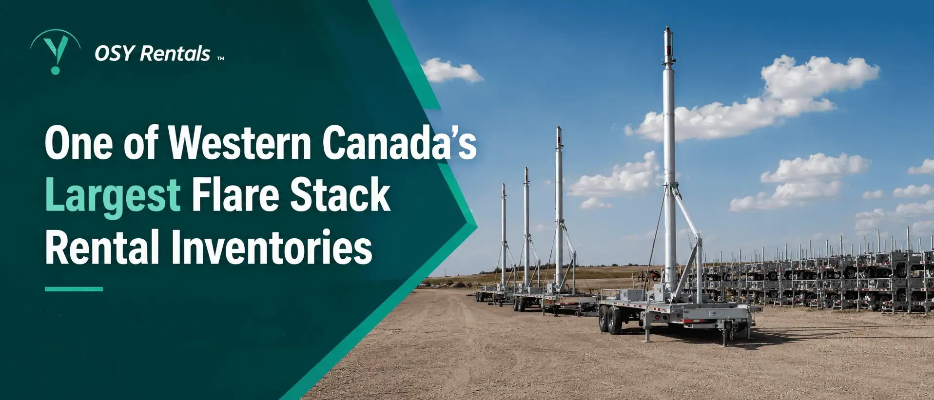 portable flare stack rentals - one of Western Canada's largest flare stack rental inventories